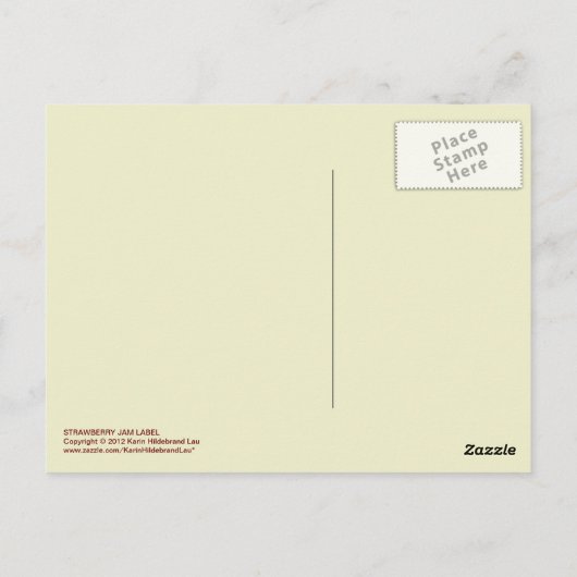 Strawberry Jam Label Postkarte (Rückseite)