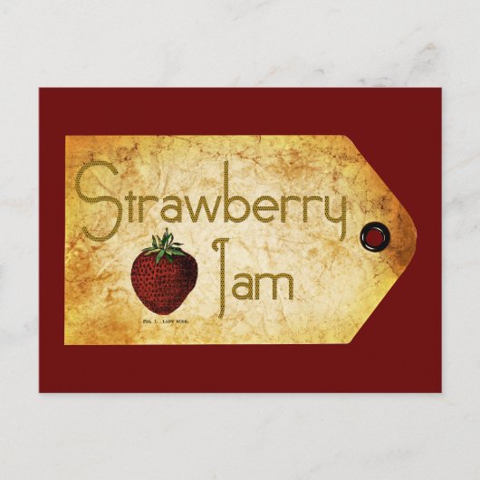 Strawberry Jam Label Postkarte (Vorderseite)