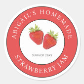 Strawberry Jam Label  Runder Aufkleber (Vorderseite)