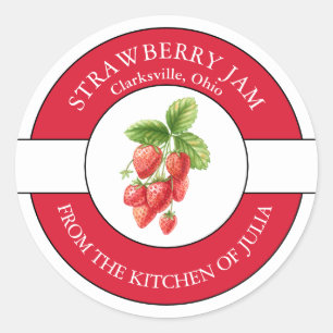 Strawberry Jam Label Runder Aufkleber