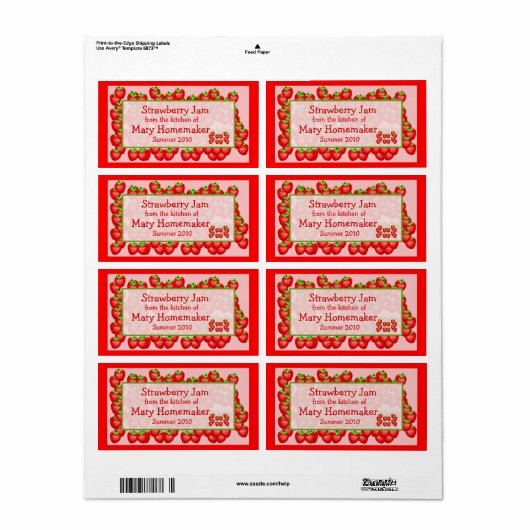 Strawberry Jam oder Strawberry behält Labels (Vorne)