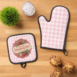 Strawberry Jam Ofenhandschuh & Topflappen-Set