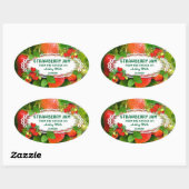 Strawberry Jam ~ Oval Sticker # 2 (Blatt)