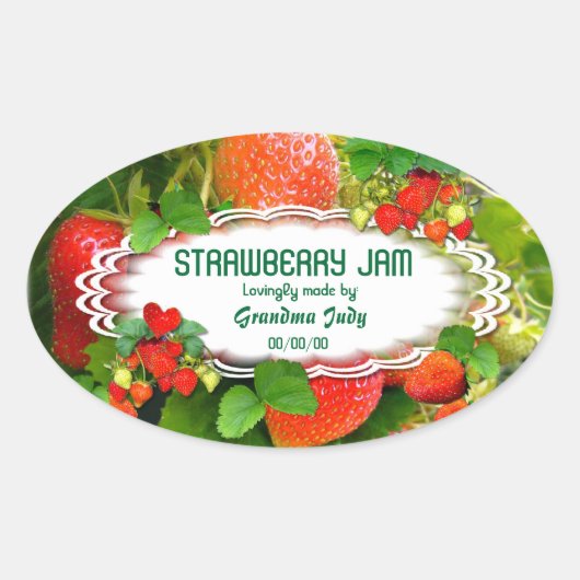 Strawberry Jam ~ Oval Sticker #3 (Vorderseite)