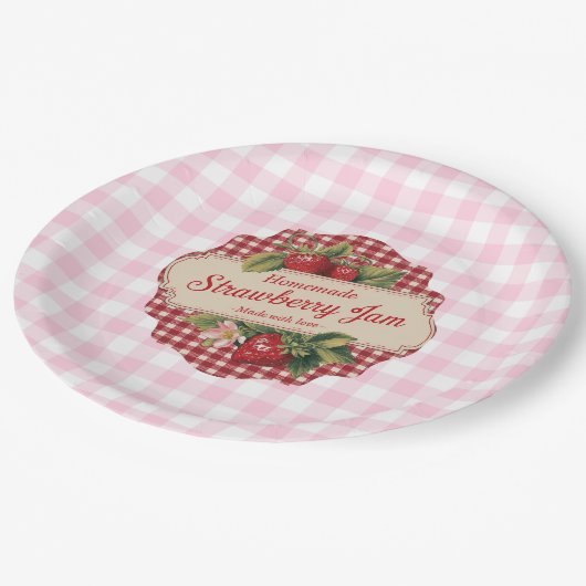 Strawberry Jam Pappteller (Schrägansicht)