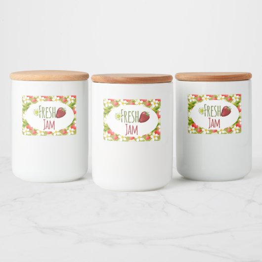 Strawberry Jam Preserve Canning Label Lebensmitteletikett (Flaschen)