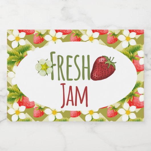 Strawberry Jam Preserve Canning Label Lebensmitteletikett (Einzelnes Label)