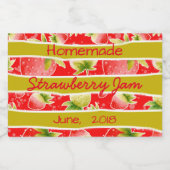Strawberry Jam Preserve Canning Label Lebensmitteletikett (Einzelnes Label)