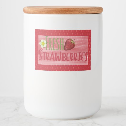 Strawberry Jam Preserve Canning Label Lebensmitteletikett (Vorderseite)