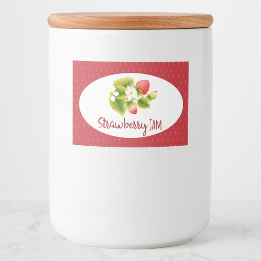 Strawberry Jam Preserve Canning Label Lebensmitteletikett (Vorderseite)