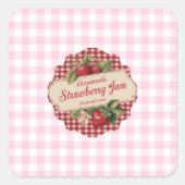 Strawberry Jam Quadratischer Aufkleber (Vorderseite)