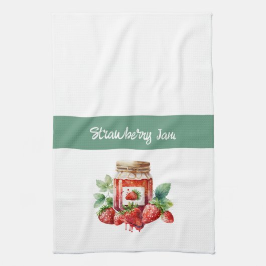 Strawberry Jam Red and White Geschirrtuch (Vertikal)