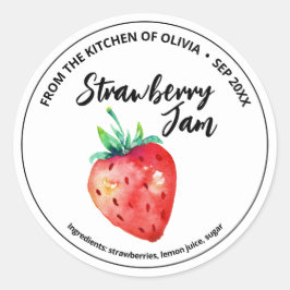 Strawberry Jam Runder Aufkleber