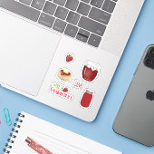Strawberry Jam Stickers Aufkleber (Laptop mit iPhone)