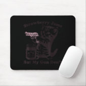 Strawberry Jams But My Gun Don't Funny Cat For Men Mousepad (Mit Mouse)