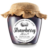 Strawberry Jelly Jam Homemade label STRAW01rd Runder Aufkleber