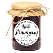 Strawberry Jelly Jam Homemade label STRAW01rd Runder Aufkleber