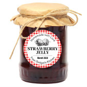 Strawberry Jelly Jam Homemade label STRAW02rd Runder Aufkleber