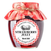 Strawberry Jelly Jam Homemade label STRAW02rd Runder Aufkleber