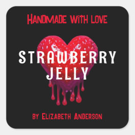 Strawberry Jelly Quadratischer Aufkleber