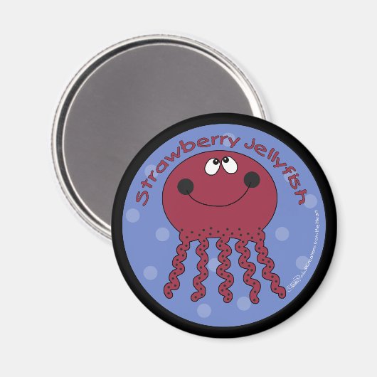 Strawberry Jellyfish Magnet (Vorderseite/Rückseite)