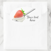 Strawberry Jogurt Ovaler Aufkleber (Tasche)