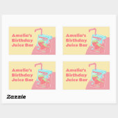 Strawberry Juice Box Geburtstagsparty Rechteckiger Aufkleber (Blatt)