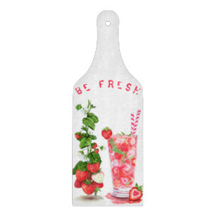 Strawberry Juice Cool Drink Fruit Cutting Board Schneidebrett