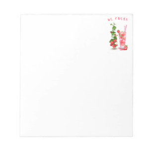 Strawberry Juice Cool Drink Fruit Notepad Notizblock