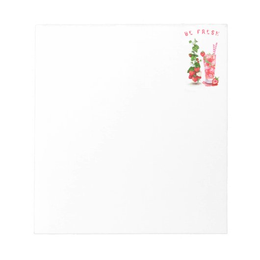 Strawberry Juice Cool Drink Fruit Notepad Notizblock (Vorderseite)