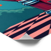 Strawberry Jukebox: Retro Surrealismus Pop Art Poster (Ecke)