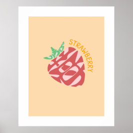 Strawberry Kanji/Hiragana Japanische Word Mauer Poster