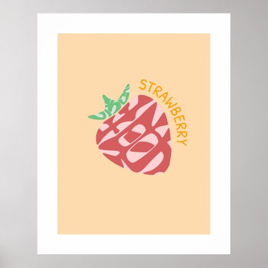 Strawberry Kanji/Hiragana Japanische Word Mauer Poster (Vorne)