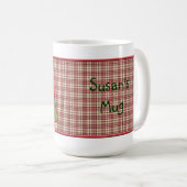 Strawberry Kariert Customizable Foto Tasse (VorderseiteRechts)