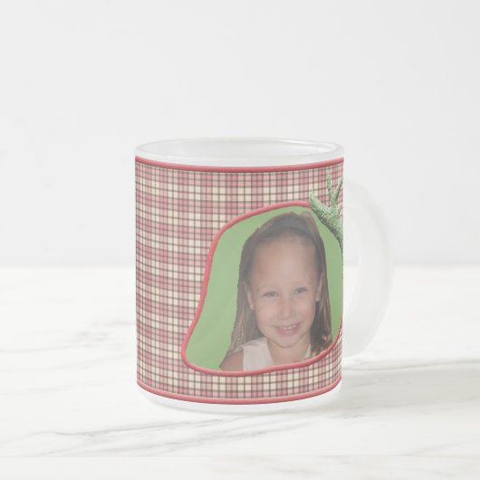 Strawberry Kariert Customizable Foto Tasse (VorderseiteRechts)