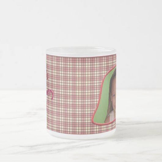 Strawberry Kariert Customizable Foto Tasse (Mittel)