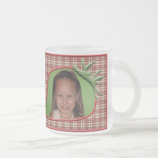 Strawberry Kariert Customizable Foto Tasse (Rechts)