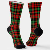 Strawberry Kariert Red Green Black Christmas Socken (Gewinkelt)