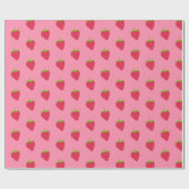 Strawberry Kawaii Ästhetik Tropical Berry Frucht Geschenkpapier (Flach)