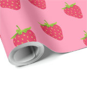 Strawberry Kawaii Ästhetik Tropical Berry Frucht Geschenkpapier (Rolleneckpunkt)