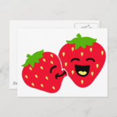 Strawberry Kiss Postkarte (Vorne/Hinten)