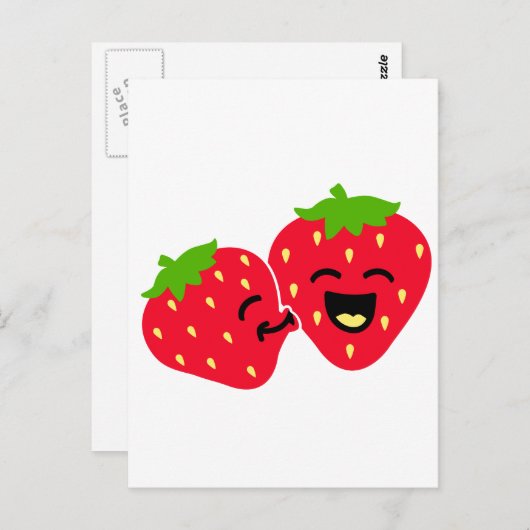 Strawberry Kiss Postkarte (Vorne/Hinten)