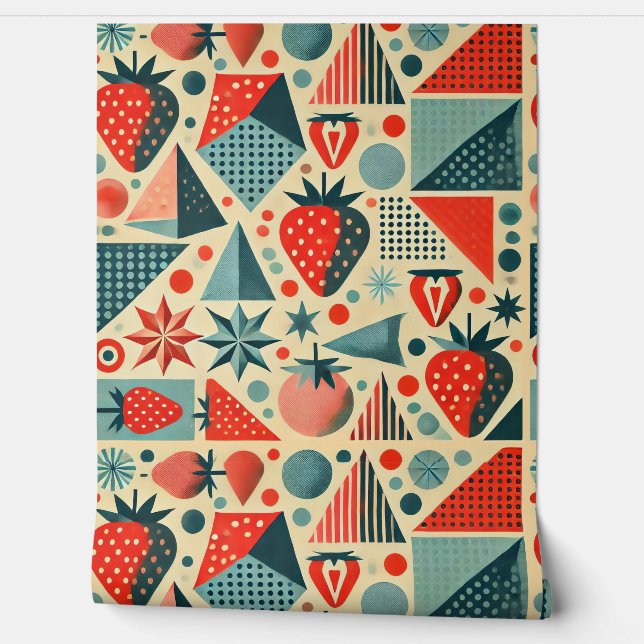Strawberry Kitchen Hütte Tapete (Abrollen)