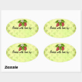 Strawberry Kitchen Label Oval Ovaler Aufkleber (Blatt)