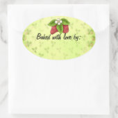 Strawberry Kitchen Label Oval Ovaler Aufkleber (Tasche)