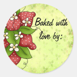 Strawberry Kitchen Label Runder Aufkleber