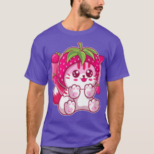 Strawberry Kitten Pink Kitty Catberry Chibi Kawaii T-Shirt
