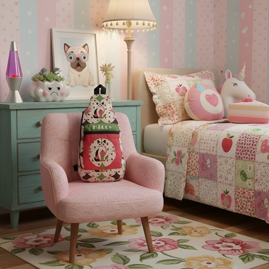 Strawberry Kitty Crossbody Bag