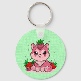 Strawberry Kitty Schlüsselanhänger