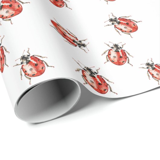 Strawberry Ladybugs Birthday Geschenkpapier (Rolleneckpunkt)